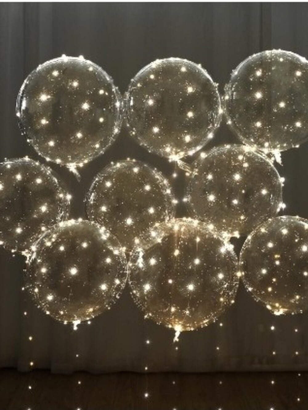 Clear Star LED Bubble Balloons - Pack of 12